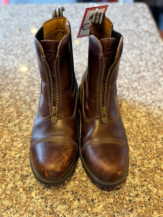 BROWN ARIAT ZIP UP BOOT SIZE 8