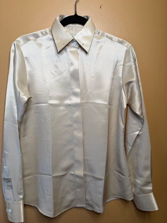 TAUPE SATIN BETTY BERDINE SHIRT