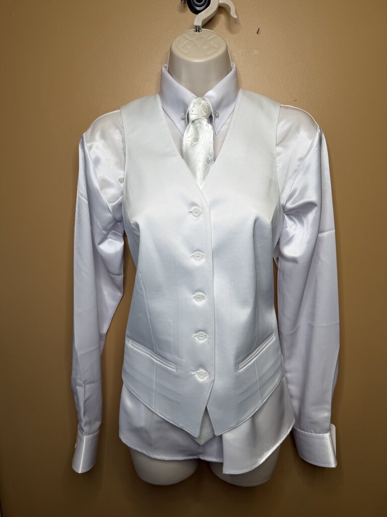 WHITE SATIN BETTY BERDINE SHIRT