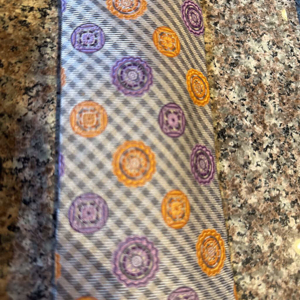 TIE PURPLE/ORANGE MEDALLION