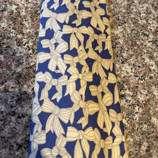 TIE BLUE WITH CREAM BOWS