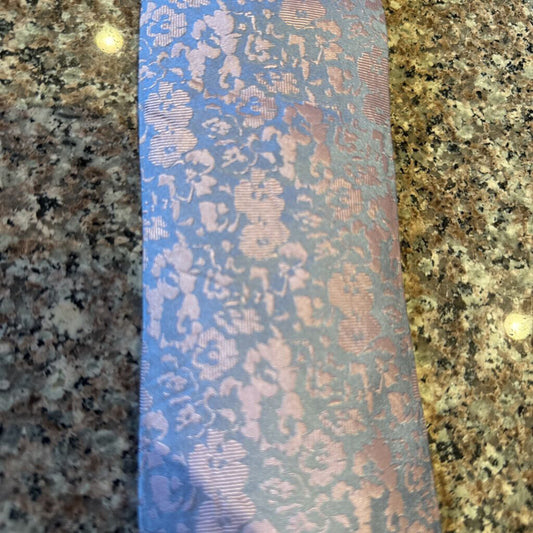 TIE BLUE WITH PINK FLOWERS