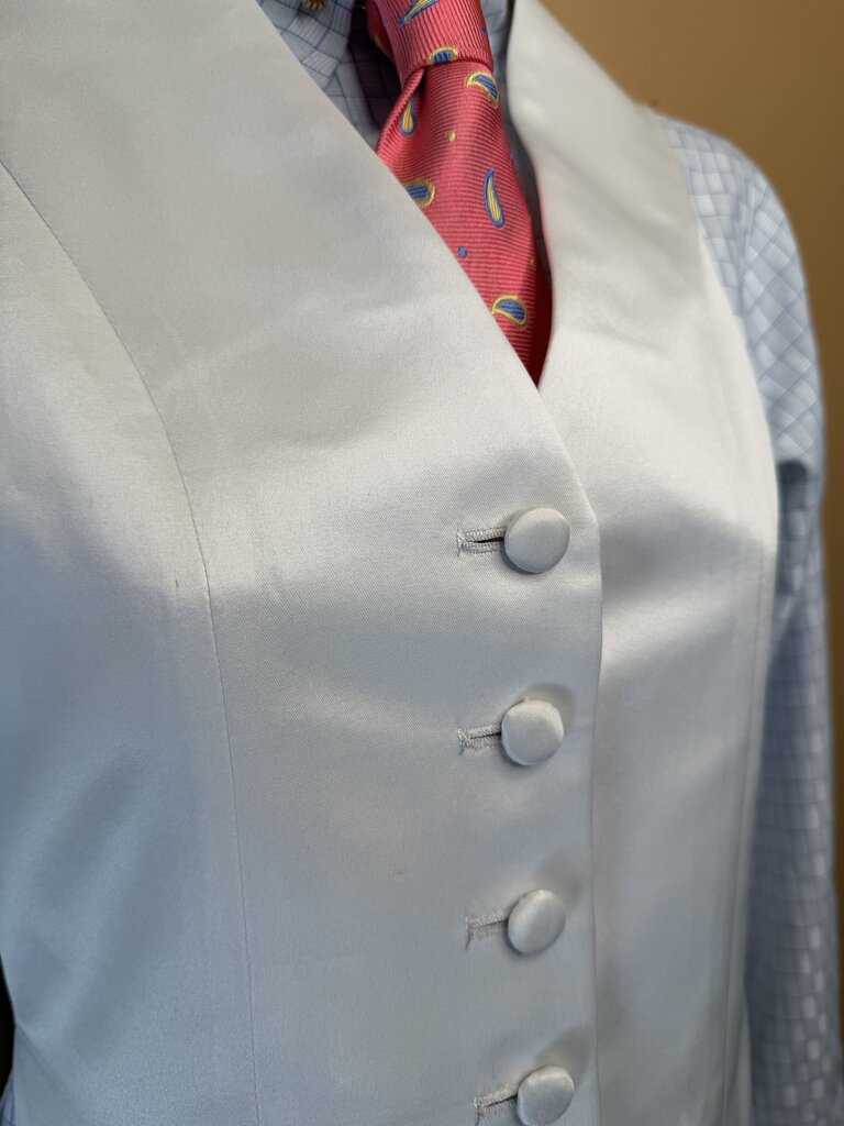 WHITE SATIN VEST