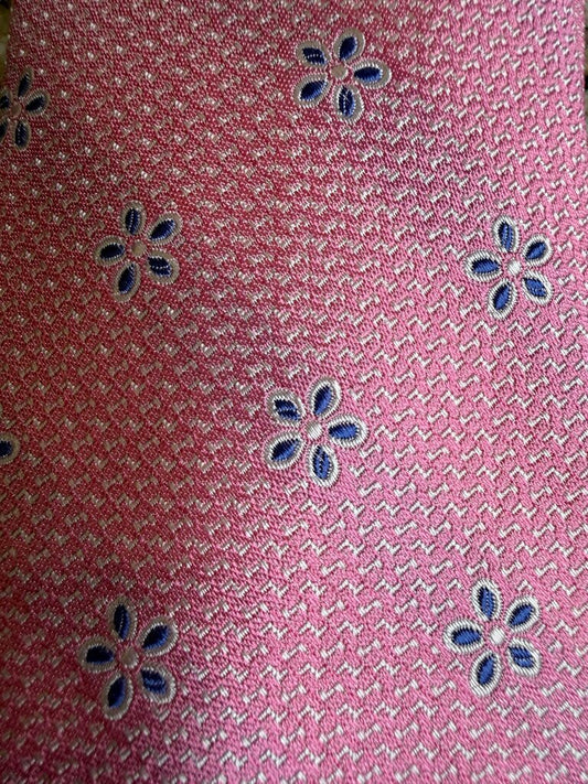 PINK BLUE FLOWER TIE