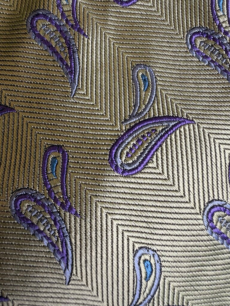 GREEN WITH PURPLE PAISLEY TIE