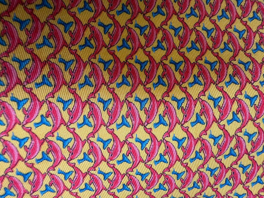 PINK, BLUE AND YELLOW DOLPHIN TIE