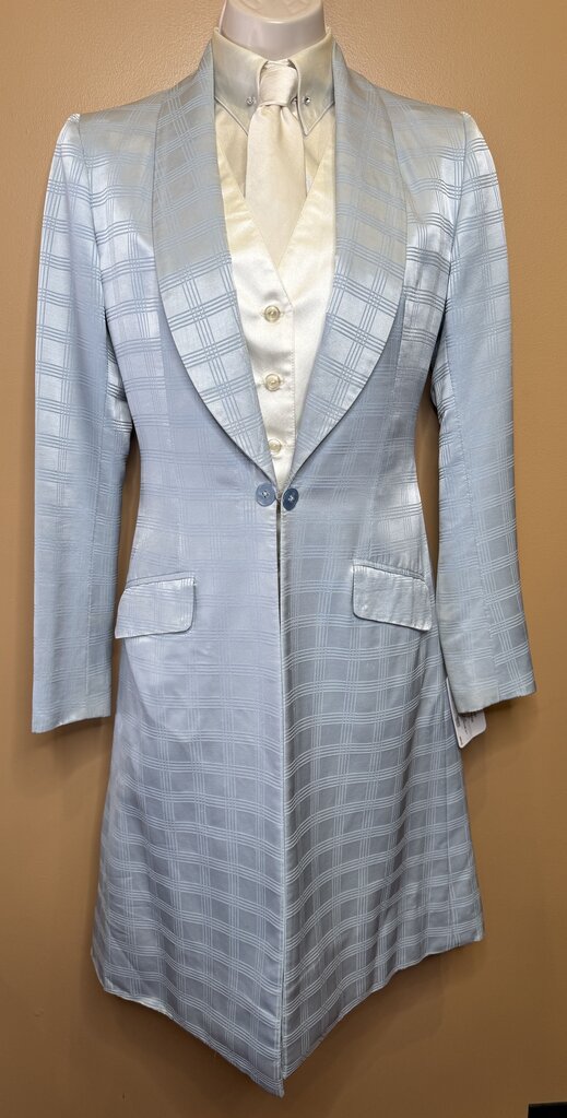 ICE BLUE WINDOWPANE DAY COAT