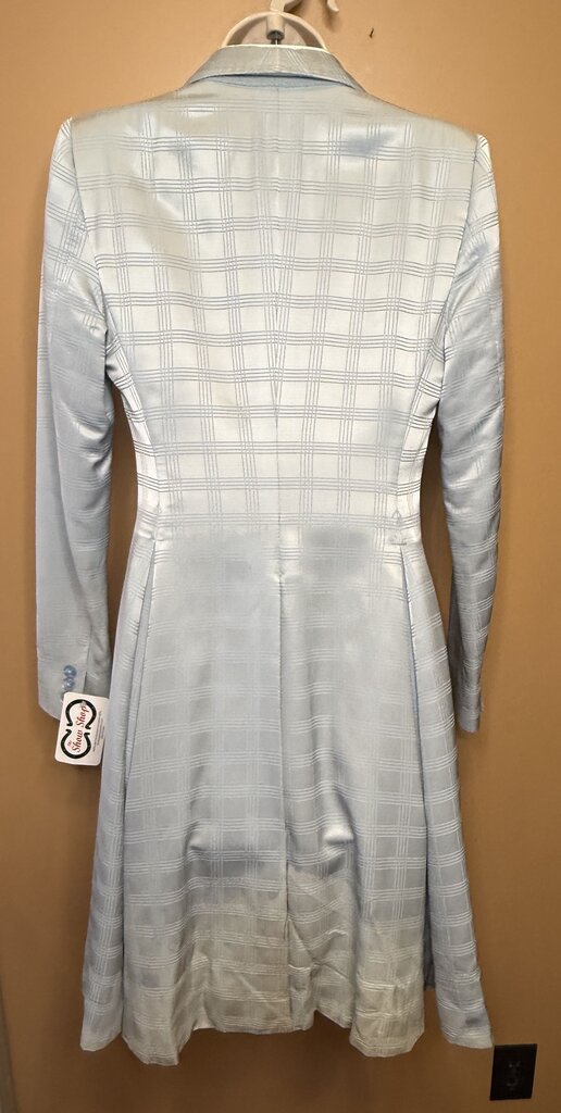 ICE BLUE WINDOWPANE DAY COAT