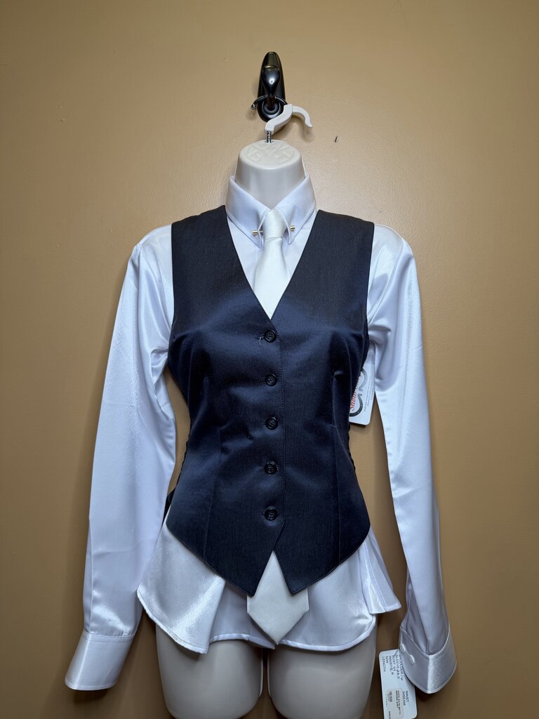 BLACK SATIN VEST