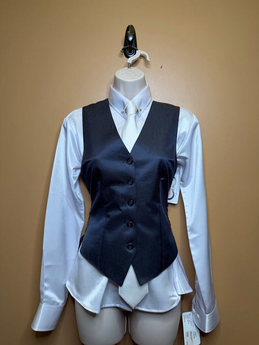 BLACK SATIN VEST