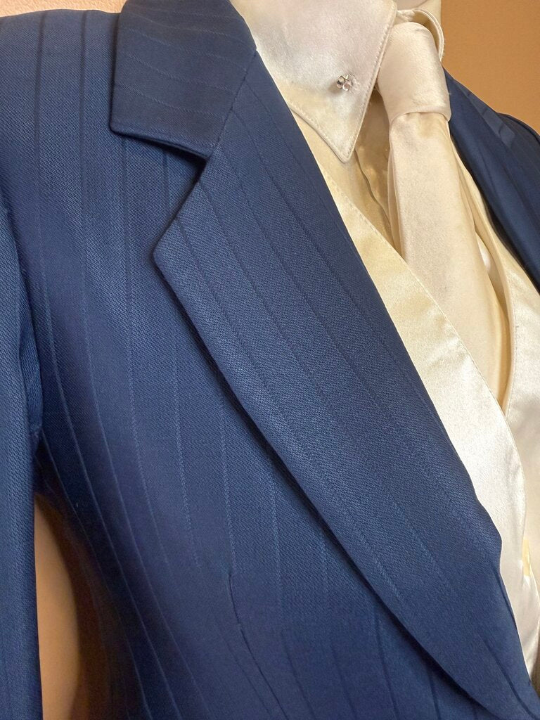 MARSHA DEARRIAGA NAVY BLUE STRIPE DAY SUIT