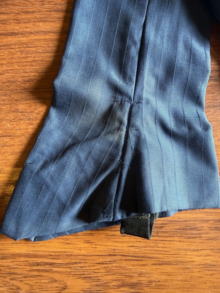 MARSHA DEARRIAGA NAVY BLUE STRIPE DAY SUIT