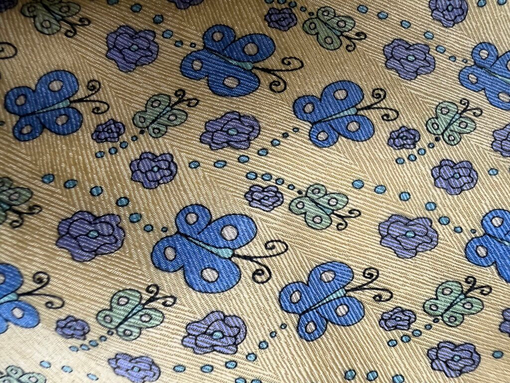 YELLOW TIE WITH BLUE/PURPLE