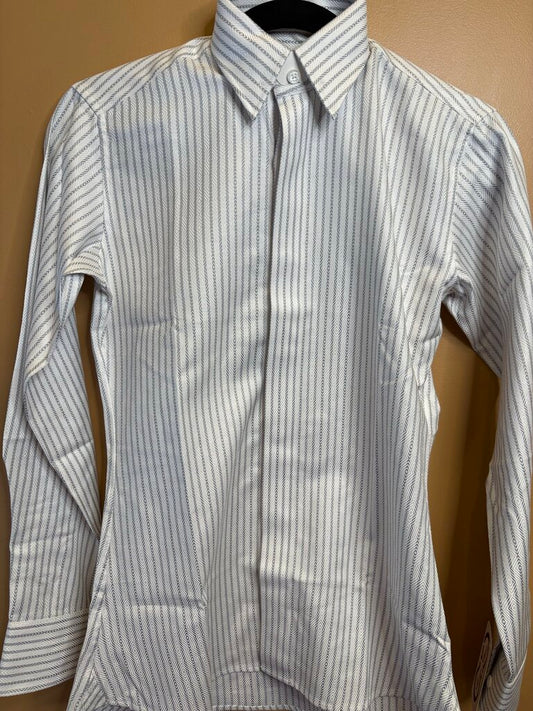 GRAY STRIPE BETTY BERDINE SHIRT
