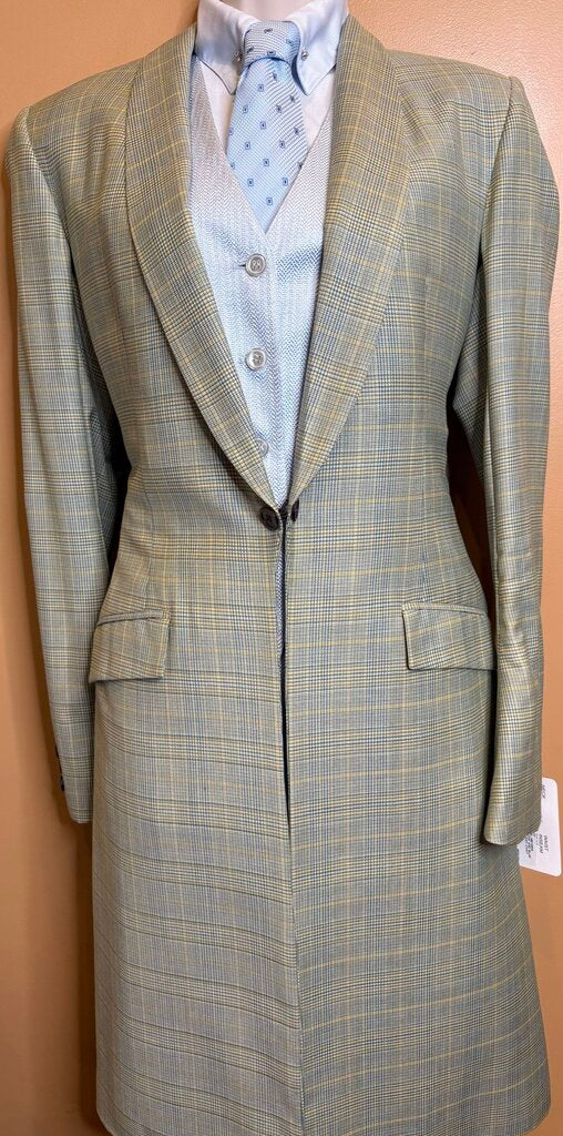 CARL MEYERS YELLOW AND BLUE PLAID DAY COAT