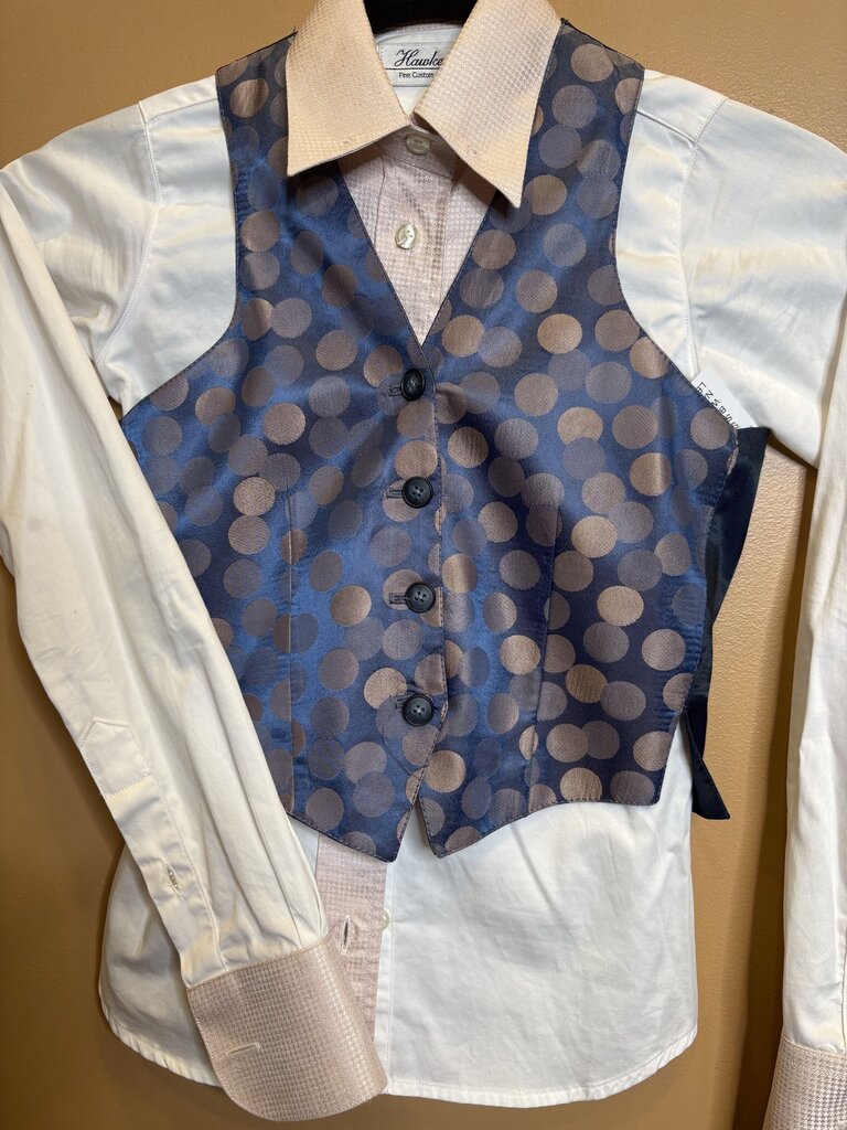 HAWKWOOD WHITE AND PINK SHIRT AND VEST SET