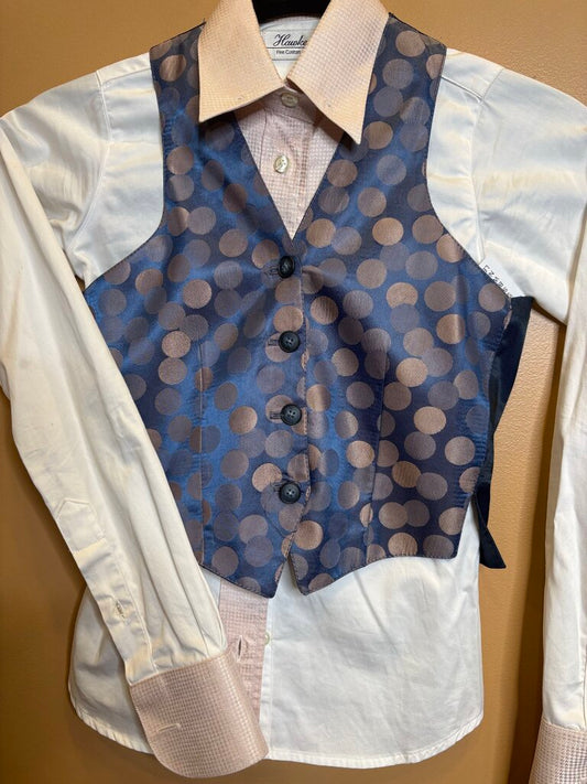 HAWKWOOD WHITE AND PINK SHIRT AND VEST SET