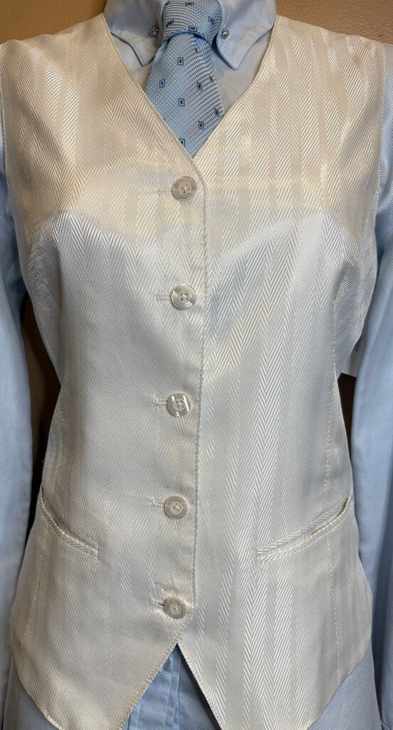 IVORY HARRINGBONE ELLIE MAY VEST