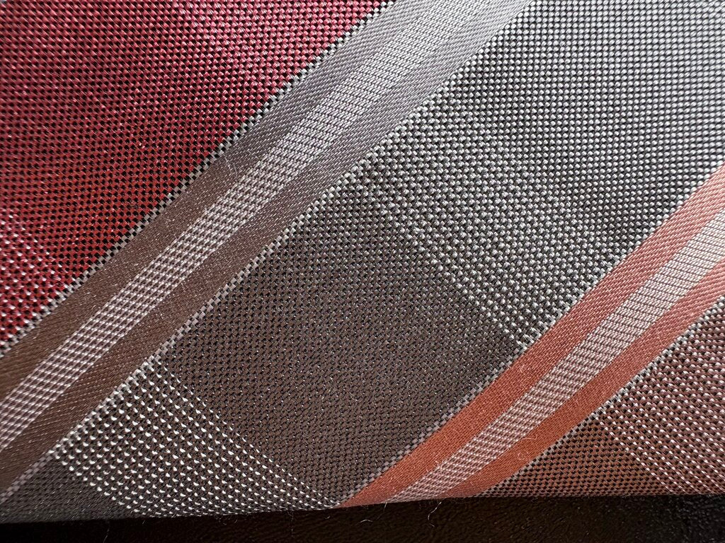 GRAY AND SALMON STRIPE TIE