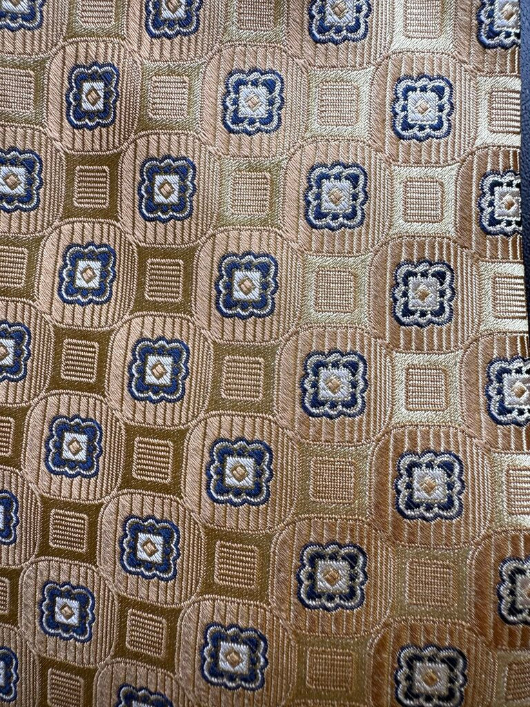 YELLOW, BLUE AND GOLD PATTERN IKE BEHAR TIE