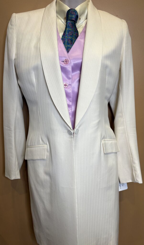 CREAM STRIPE CM DAY COAT