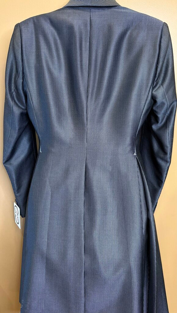 BLACK AND SILVER STRIPE MARSHA DEARRIAGA DAY COAT