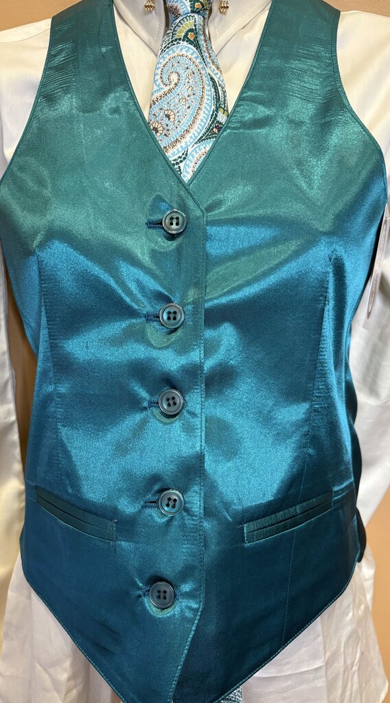 TEAL SATIN VEST BETTY BERDINE