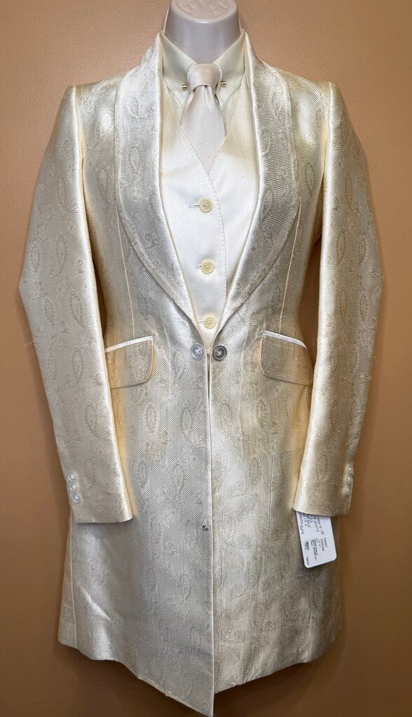 CREAM PAISLEY BETTY BERDINE DAY COAT