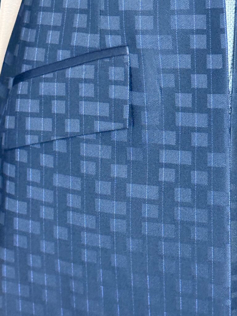 BLACK BOX PATTERN WITH PURPLE STRIPE BETTY BERDINE FORMAL SUIT