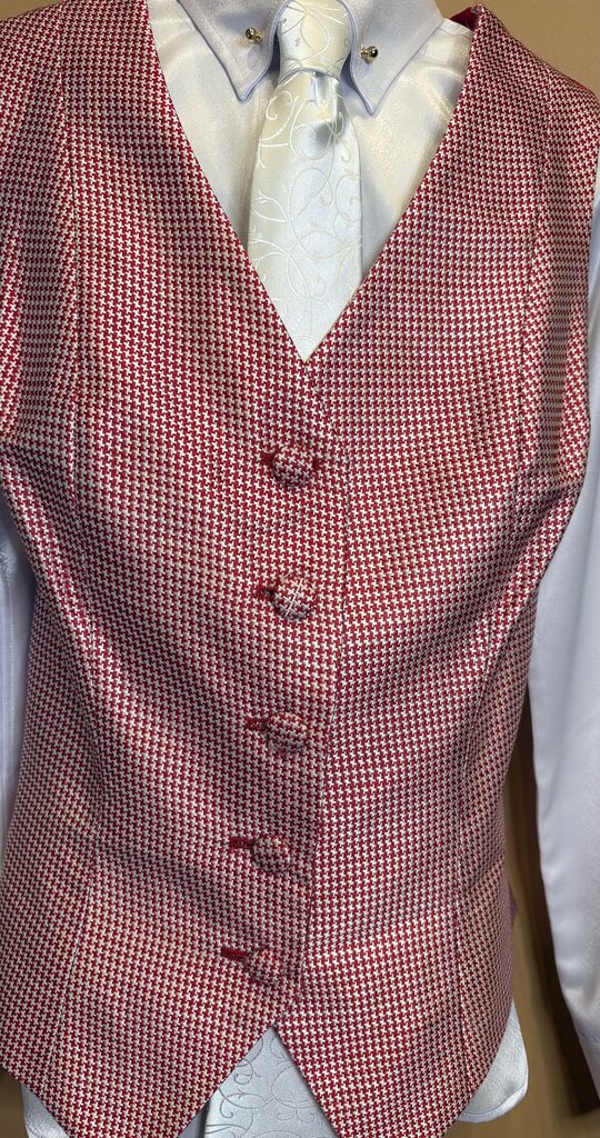 RED HOUNDSTOOTH MARSHA DEARRIAGA VEST