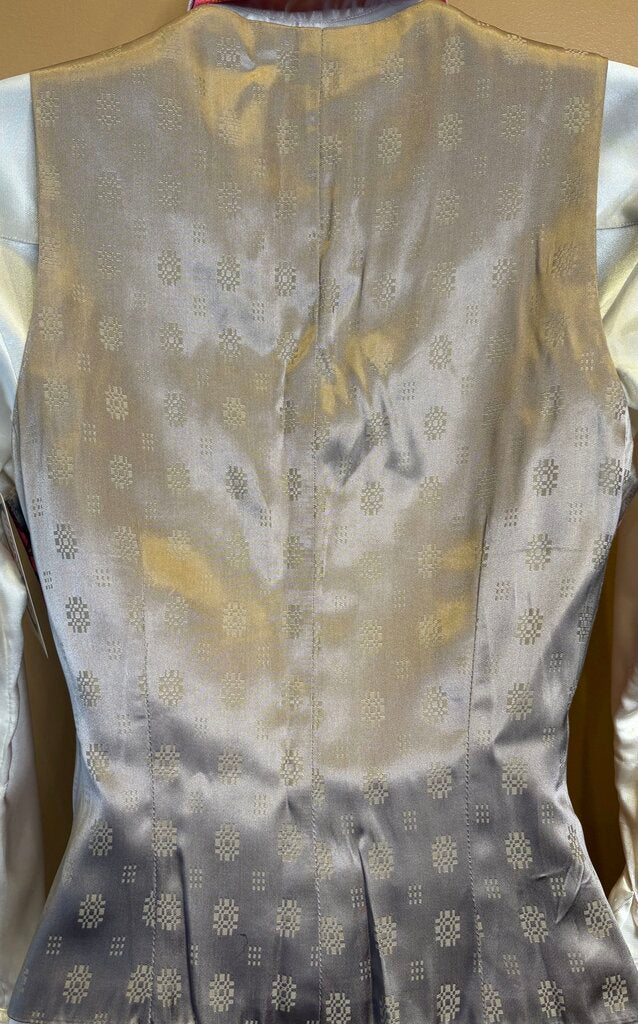 PINK AND GOLD BROCADE LECHEVAL VEST