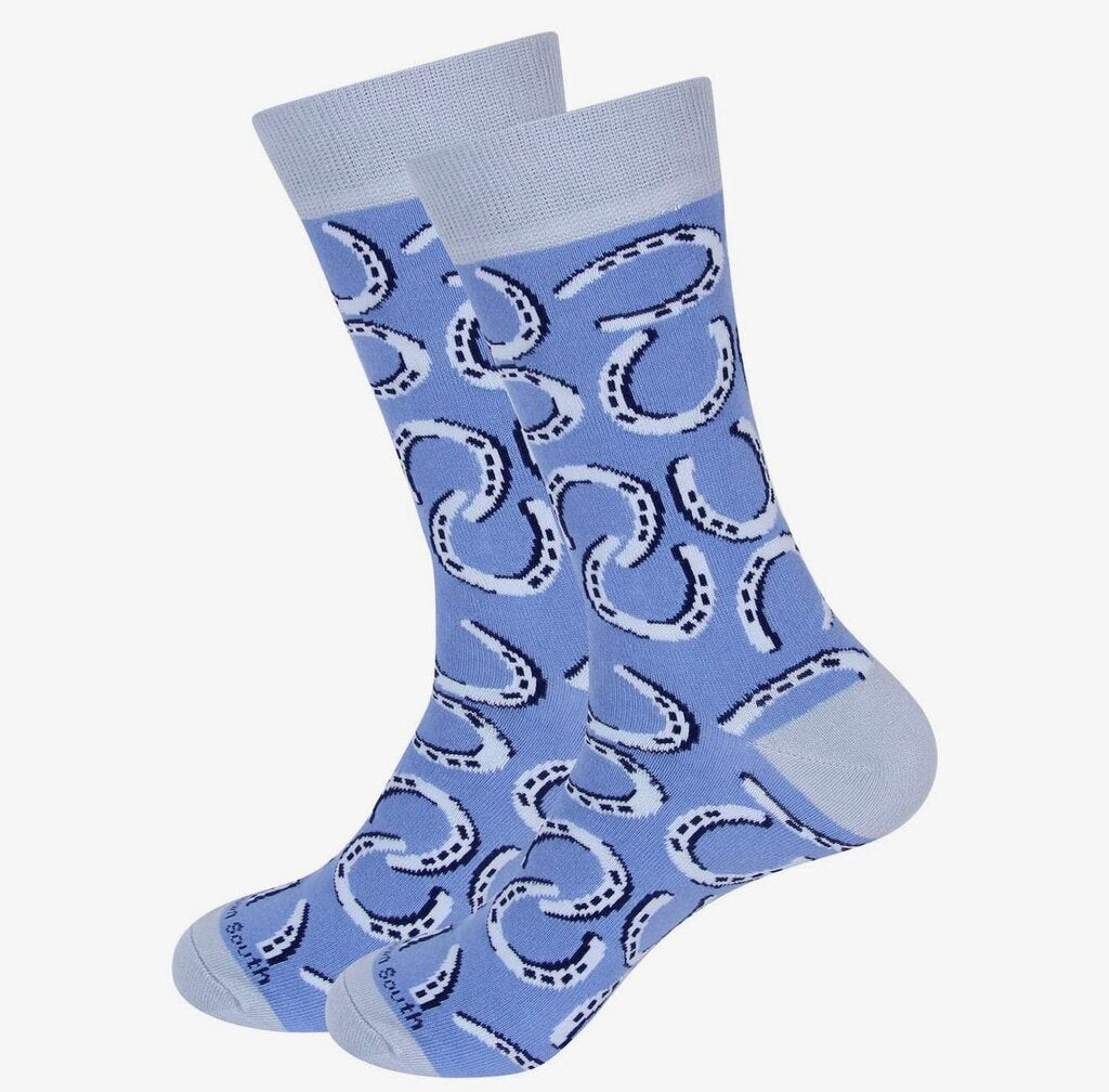BLUE HORSE SHOE SOCKS