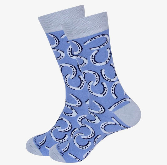 BLUE HORSE SHOE SOCKS