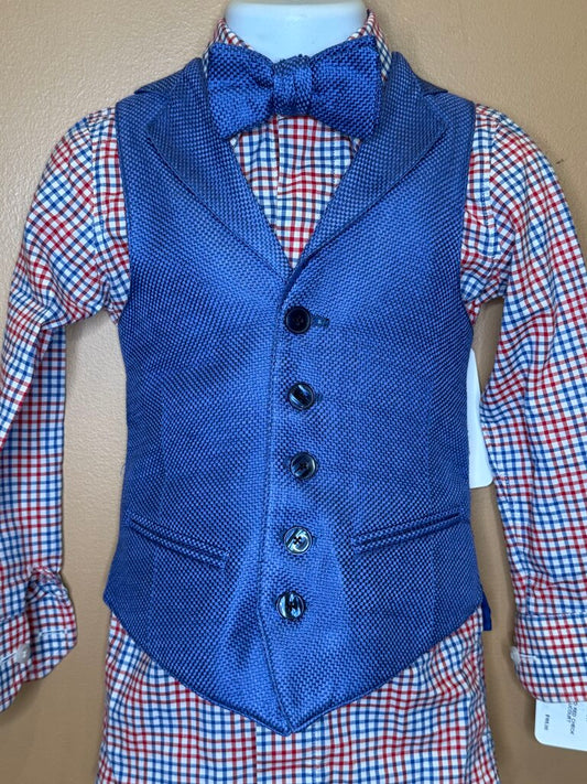 BLUE AND RED CHECK DEREGNAUCOURT SHIRT