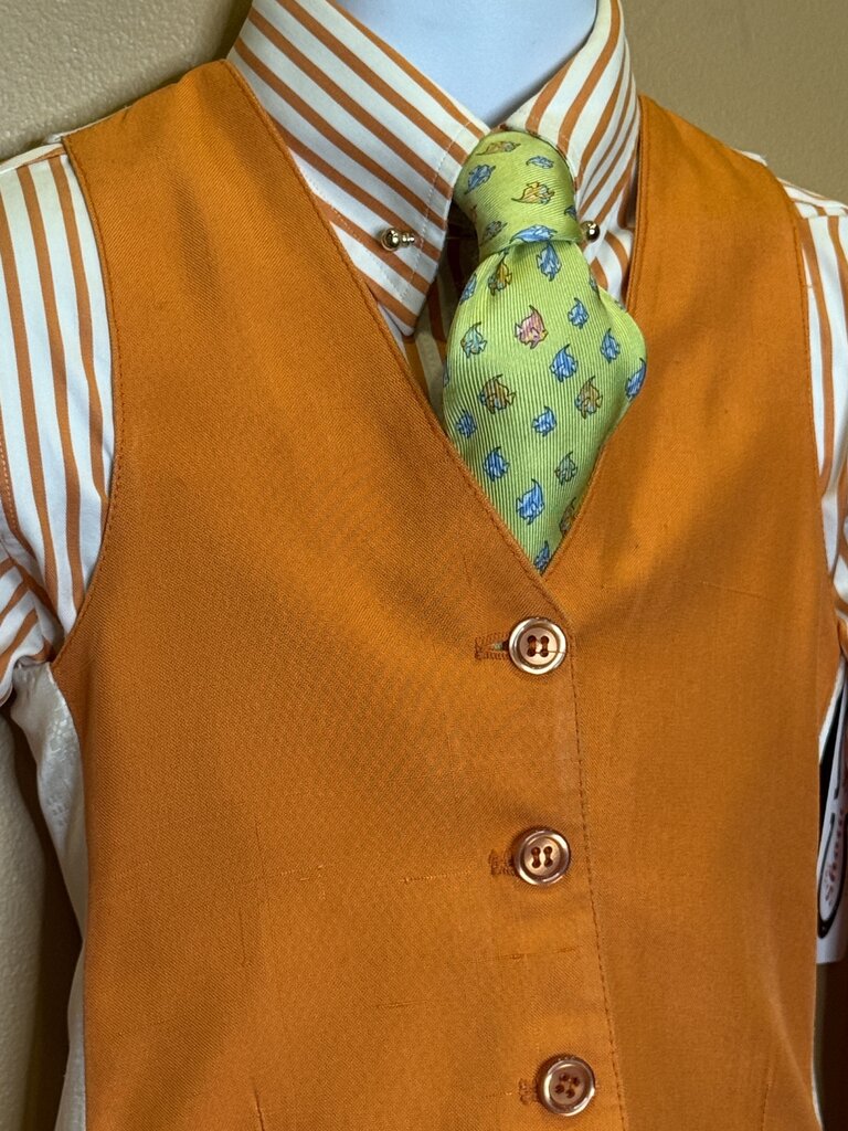 GREEN WITH ORANGE AND BLUE FISH TIE