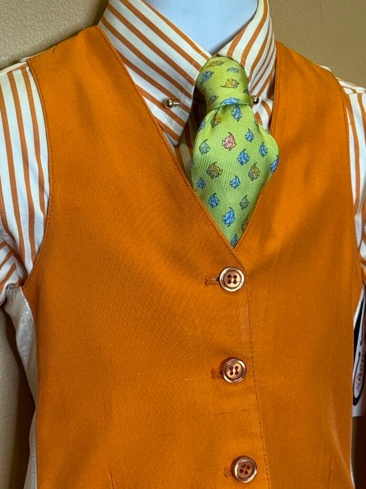 GREEN WITH ORANGE AND BLUE FISH TIE