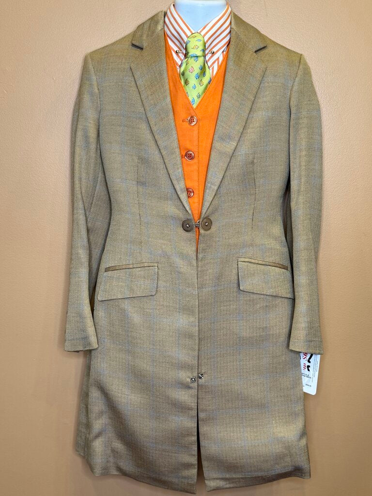 CAMEL WITH BLUE WINDOWPANE BBROS DAY SUIT