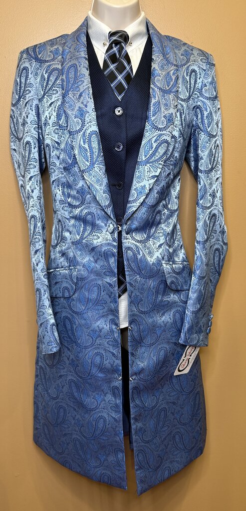 BLUE PAISLEY MARSHA DEARRIAGA DAY COAT