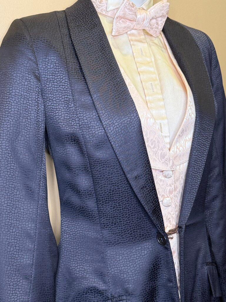 BROWN TONE ON TONE PATTERN DAY COAT
