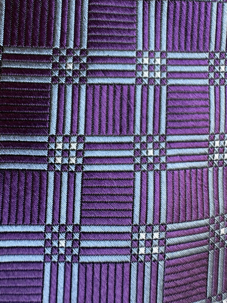 PURPLE WITH BLUE SQUARES