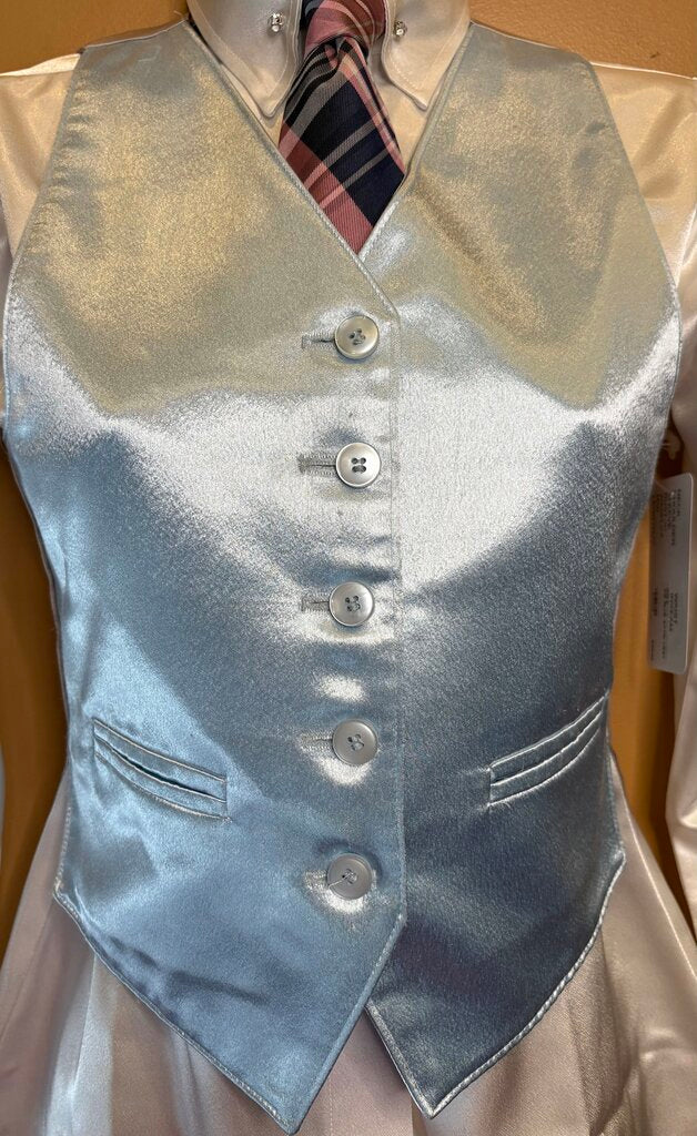 ICE BLUE SATIN VEST