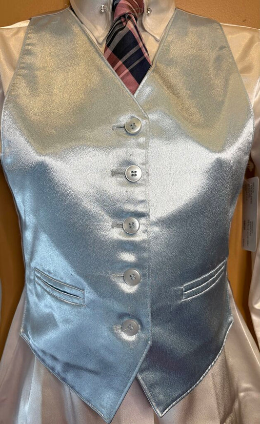 ICE BLUE SATIN VEST