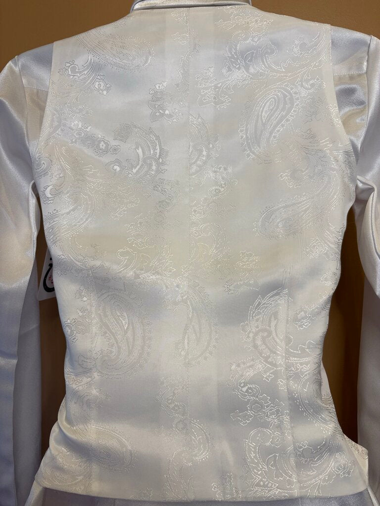 WHITE MATTE SATIN BETTY BERDINE VEST 38