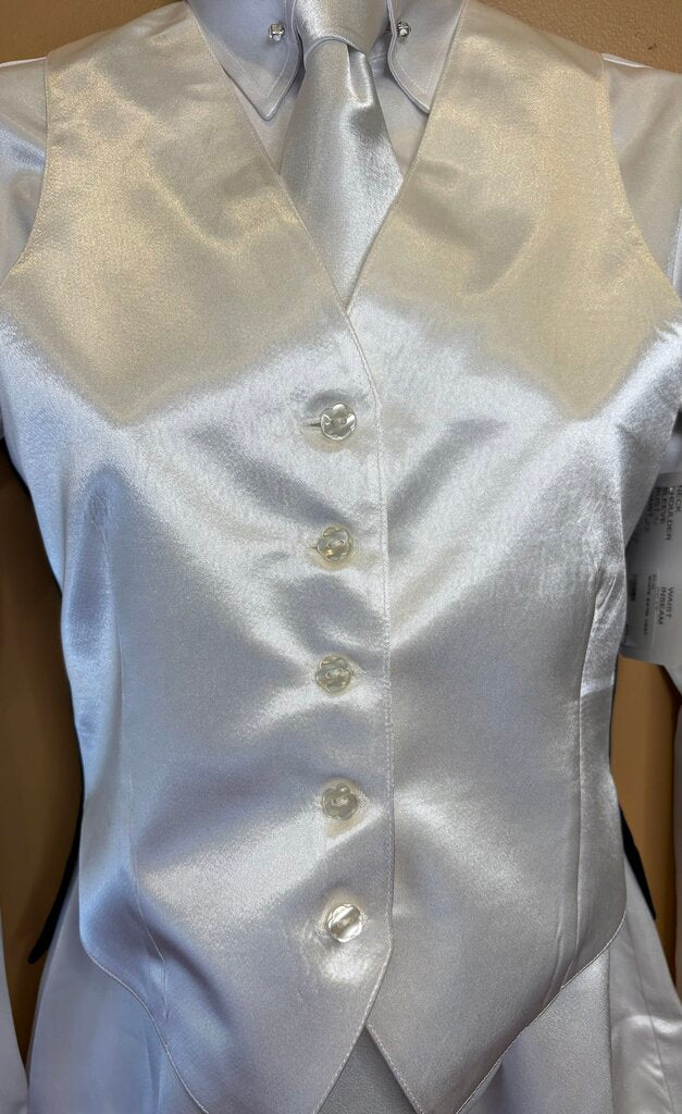 WHITE SATIN VEST