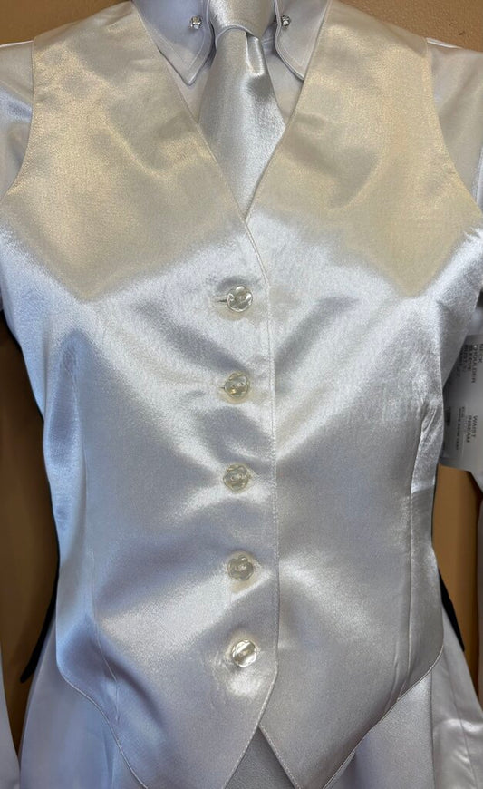WHITE SATIN VEST