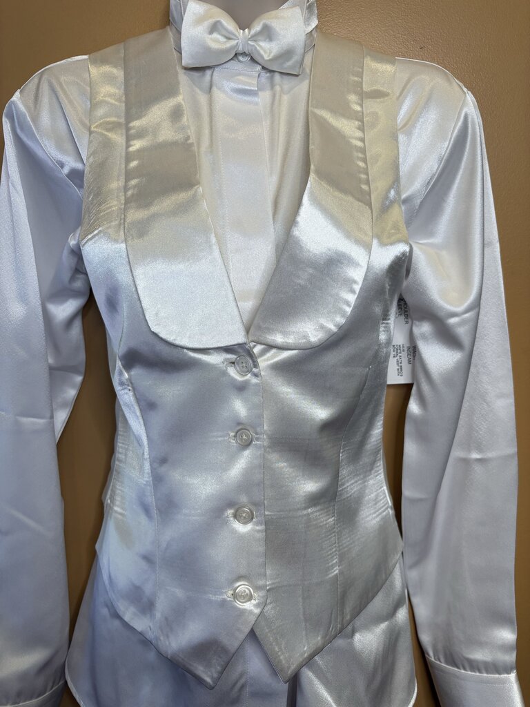 WHITE SATIN BBRO'S FORMAL VEST WITH BOW TIE
