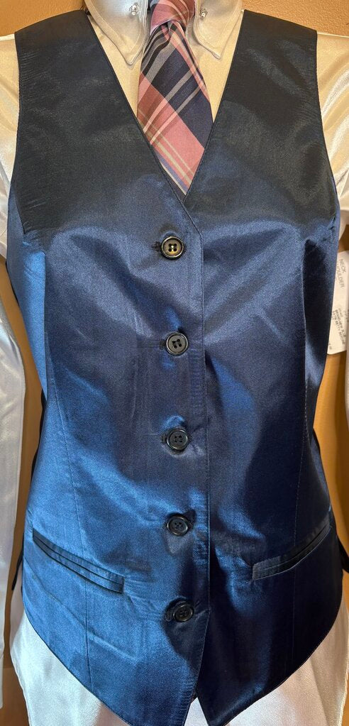 BRAND-NEW BLUE SATIN BETTY BERDINE VEST