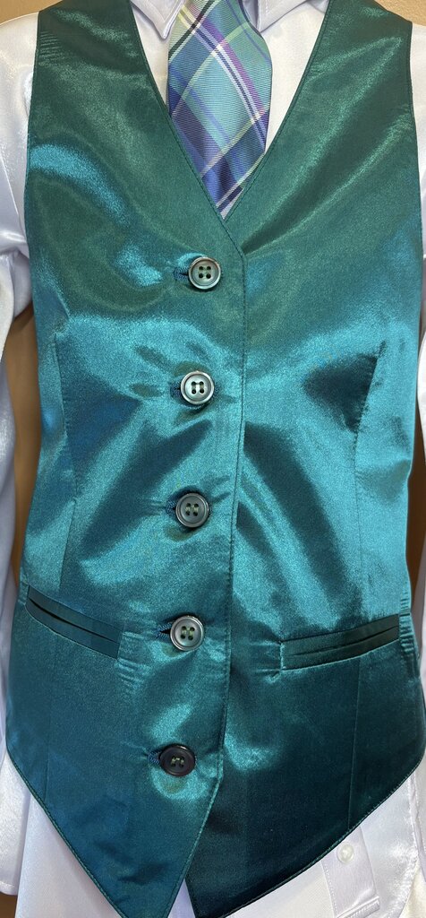 BRAND-NEW TEAL SATIN BETTY BERDINE VEST