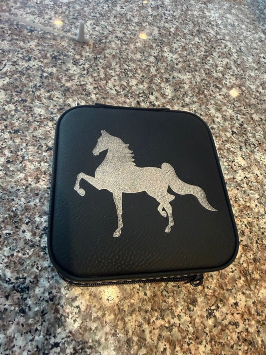 BLACK LEATHER JEWELRY BOX