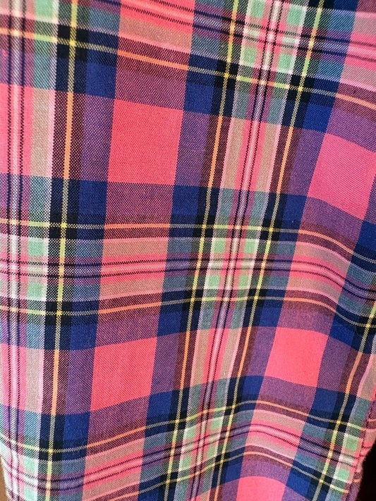 PINK, GREEN AND BLUE PLAID BBRO'S SHIRT